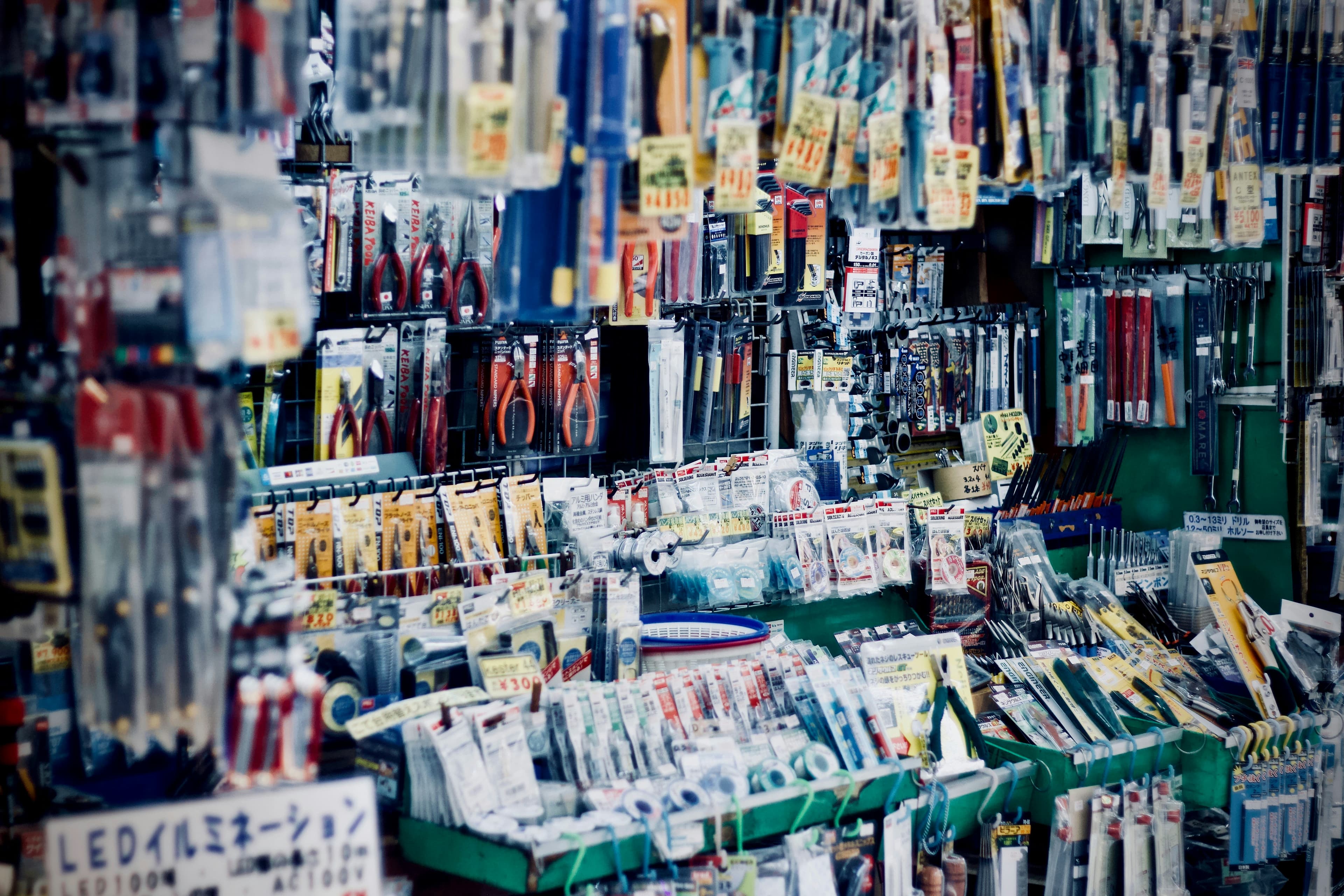 Hand tools on display